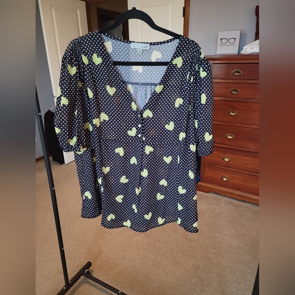 Cute Roomy Polka Dot Peplum Blouse